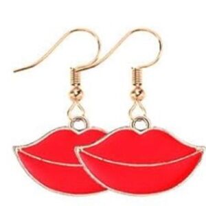 Red Lips Kiss Earrings